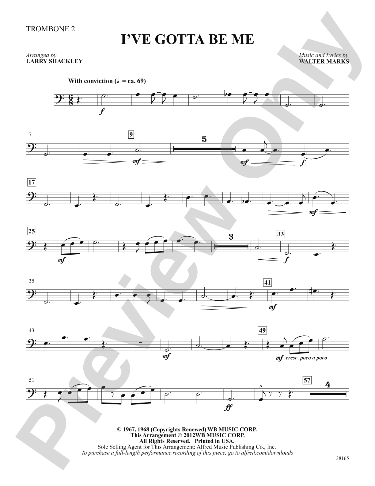 I've Gotta Be Me: 2nd Trombone: Choral SoundPax