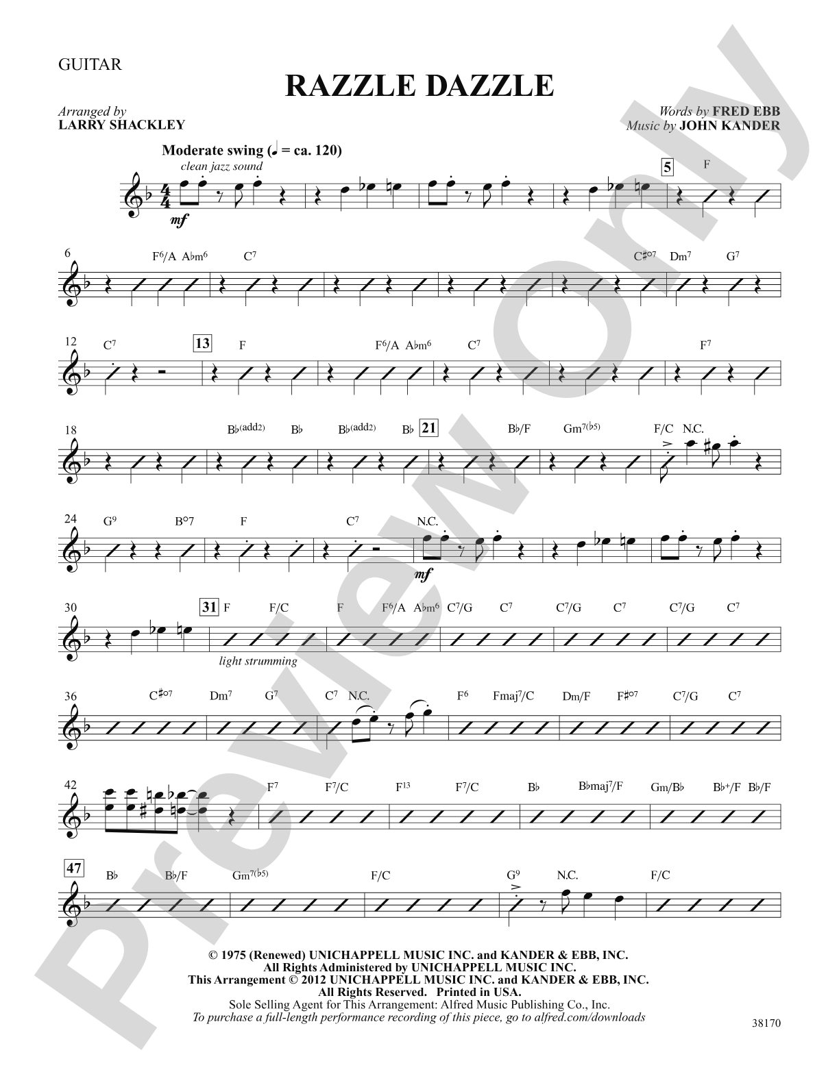 Razzle Dazzle (from the musical Chicago): Guitar: Choral SoundPax