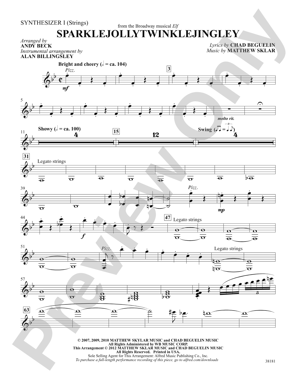 Sparklejollytwinklejingley (from the Broadway musical Elf): 1st Synthesizer: Choral SoundPax