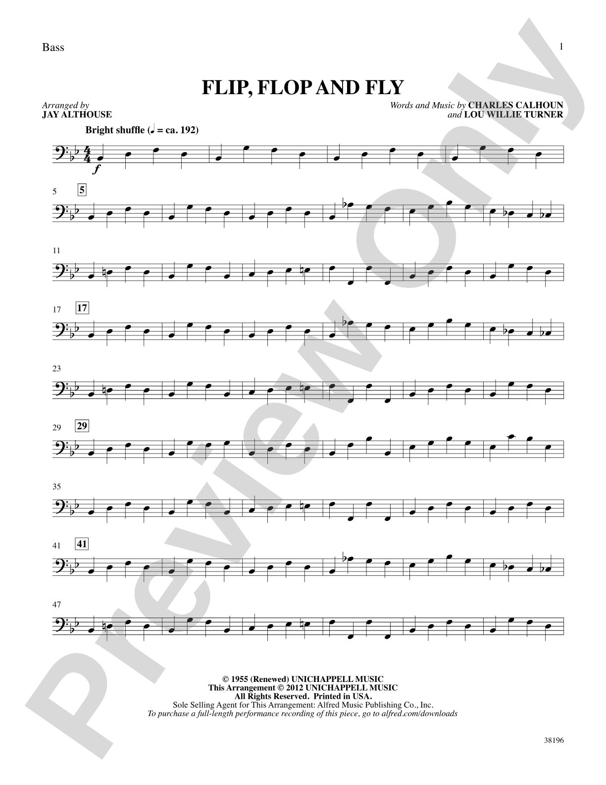 Flip, Flop and Fly: String Bass: Choral SoundPax