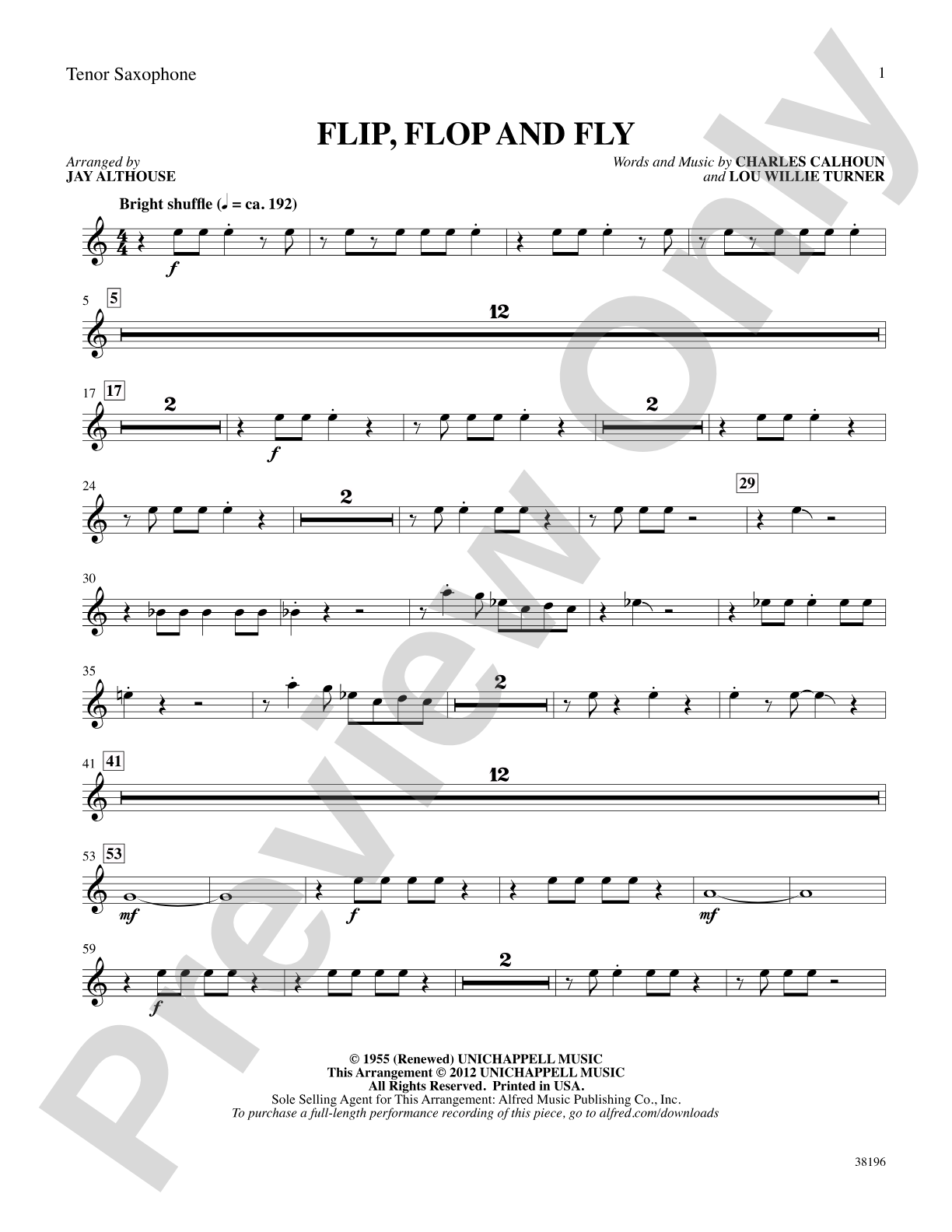 Flip, Flop and Fly: B-flat Tenor Saxophone: Choral SoundPax