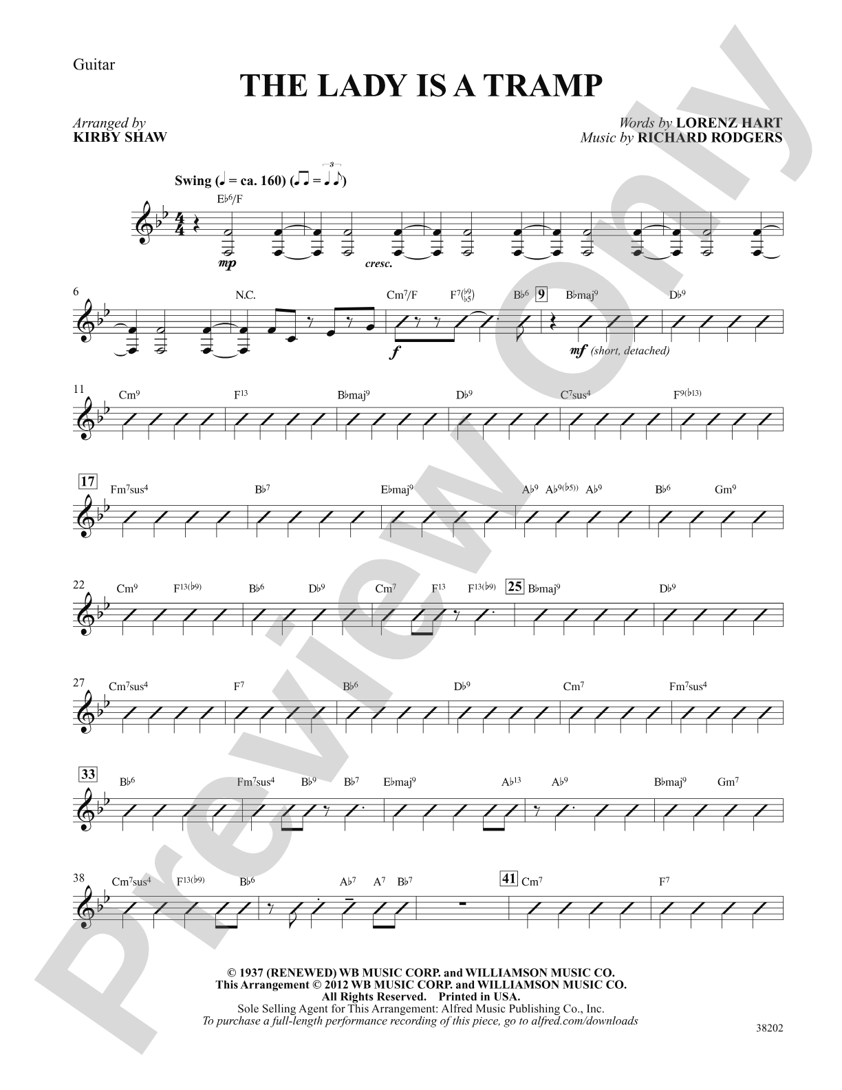 The Lady Is a Tramp: Guitar: Choral SoundPax