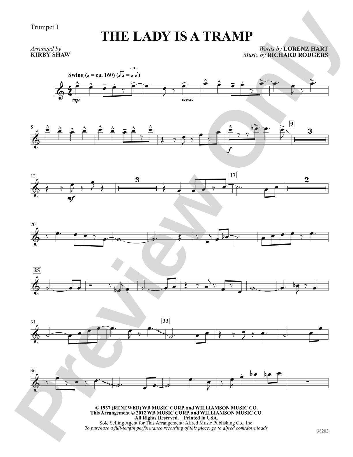 The Lady Is a Tramp: 1st B-flat Trumpet: Choral SoundPax