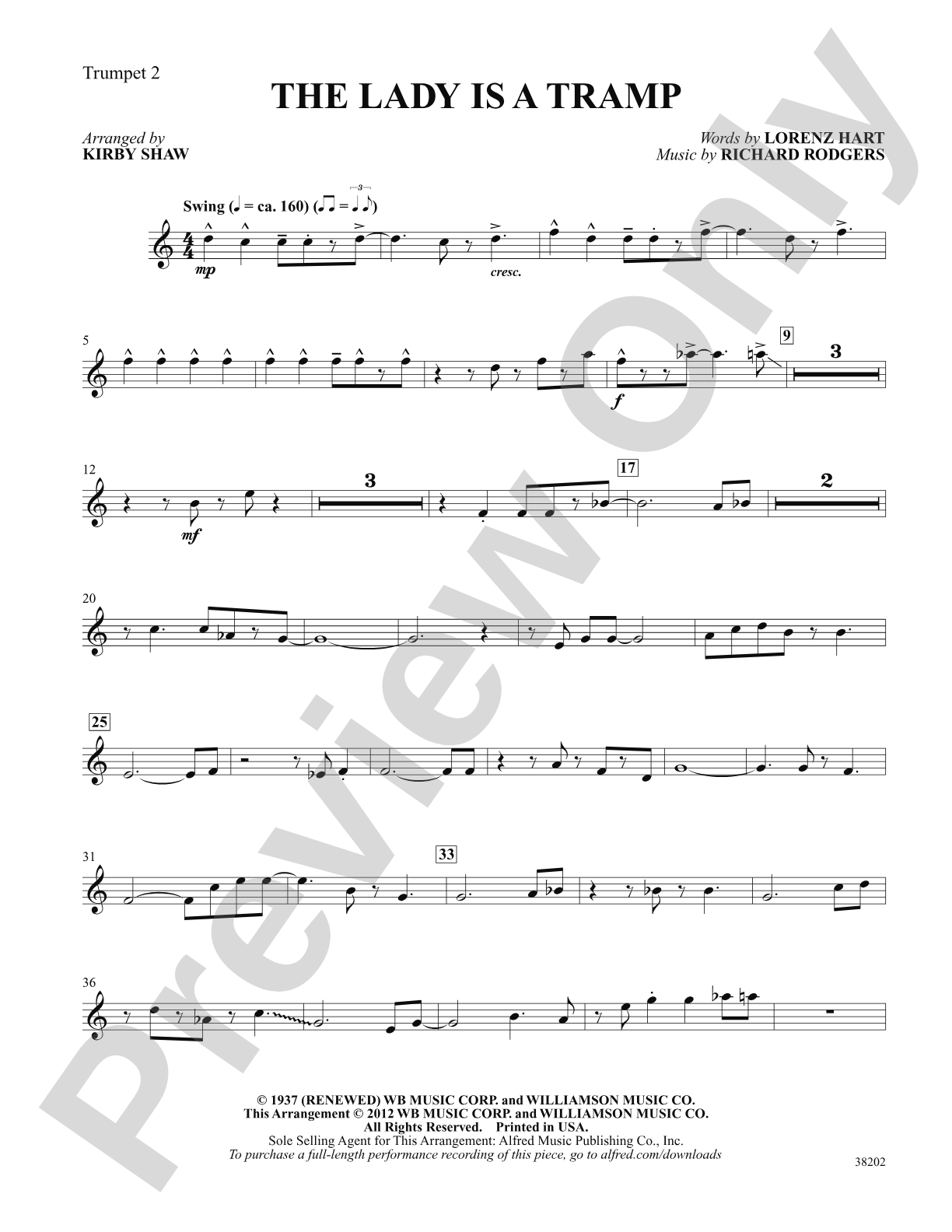 The Lady Is a Tramp: 2nd B-flat Trumpet: Choral SoundPax