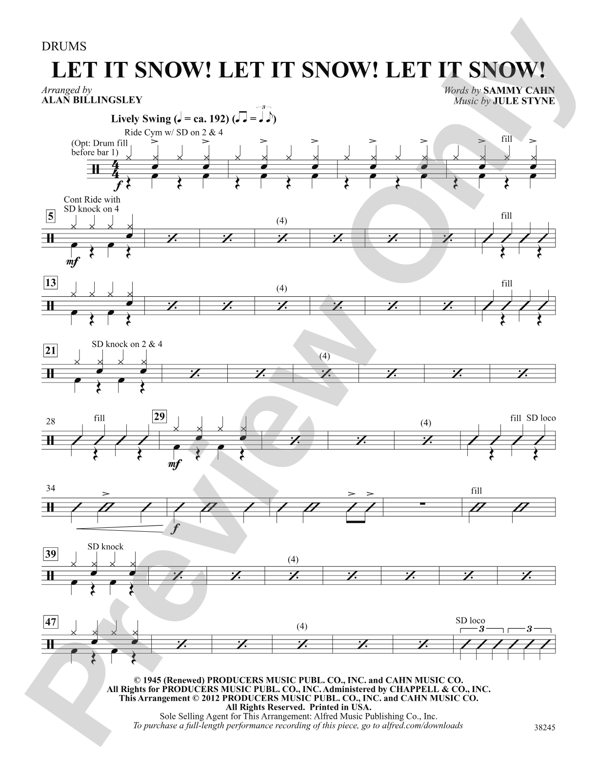 Let It Snow! Let It Snow! Let It Snow!: Drums: Choral SoundPax