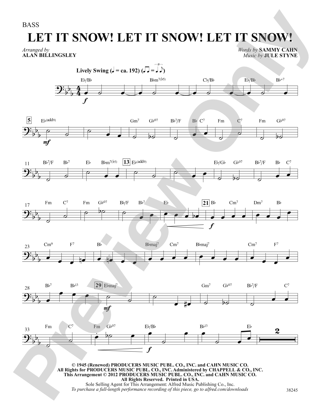 Let It Snow! Let It Snow! Let It Snow!: String Bass: Choral SoundPax