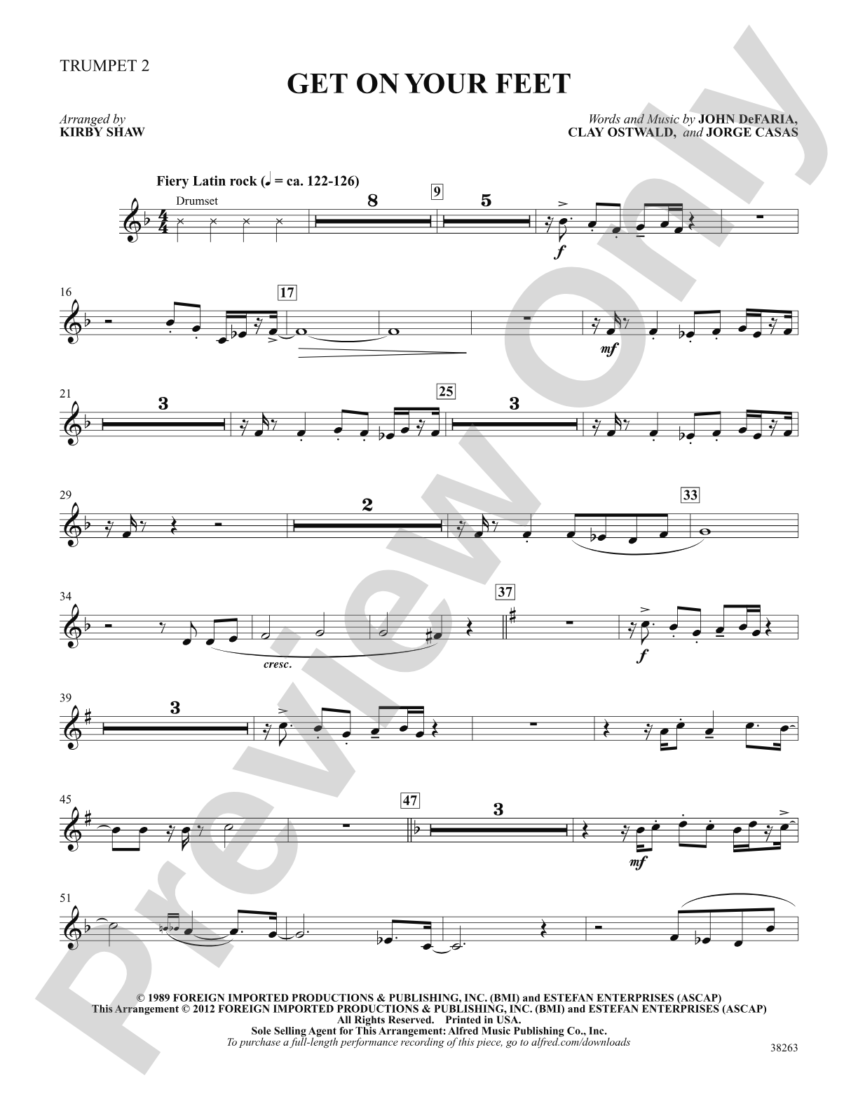 Get On Your Feet: 2nd B-flat Trumpet: Choral SoundPax