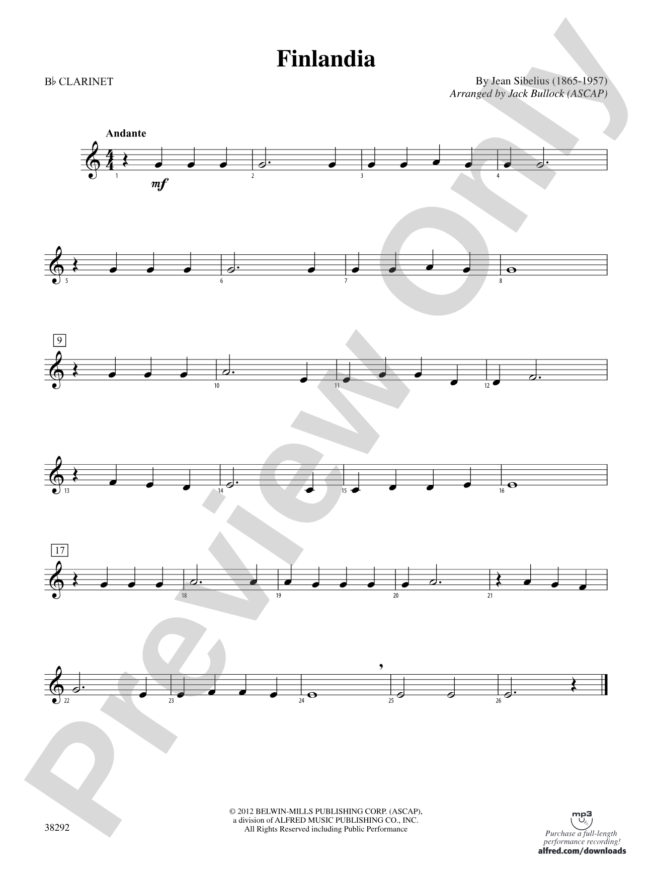 Finlandia: 1st B-flat Clarinet