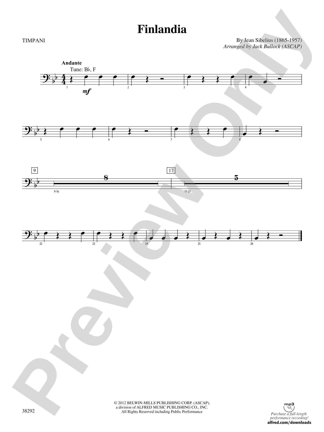 Finlandia: Timpani