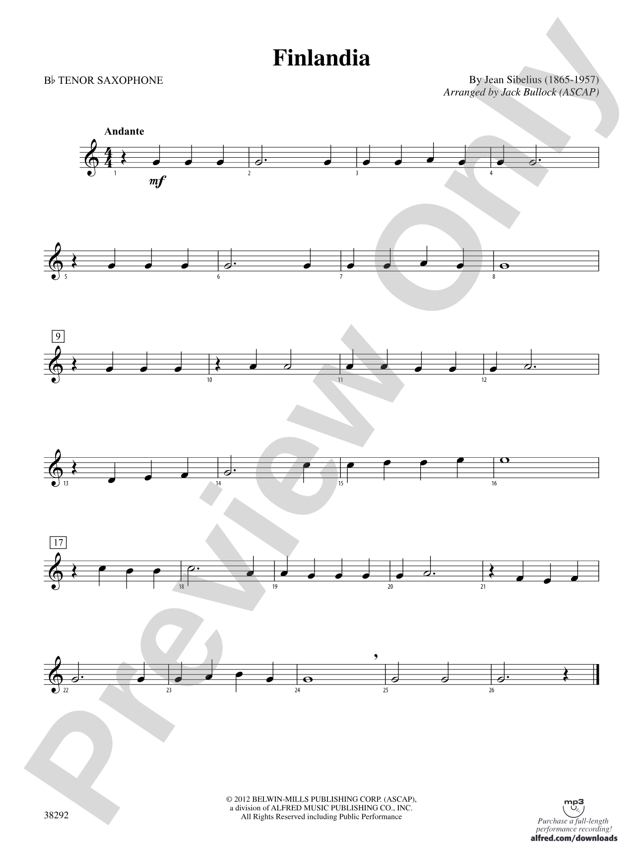 Finlandia: B-flat Tenor Saxophone