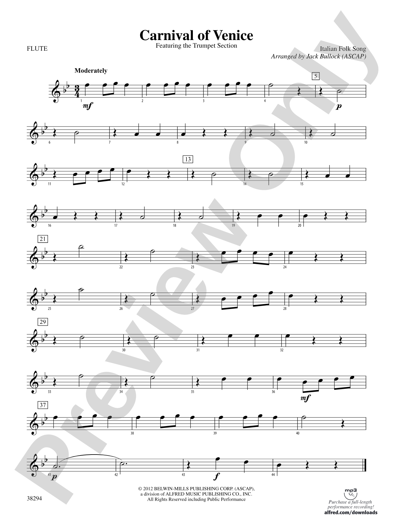 Carnival of Venice: Flute
