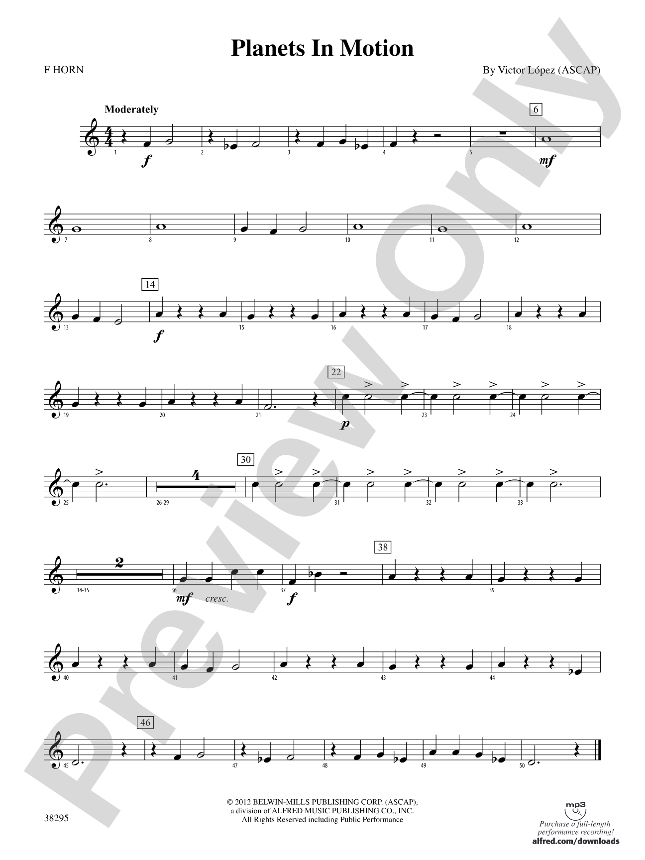 Planets in Motion: 1st F Horn