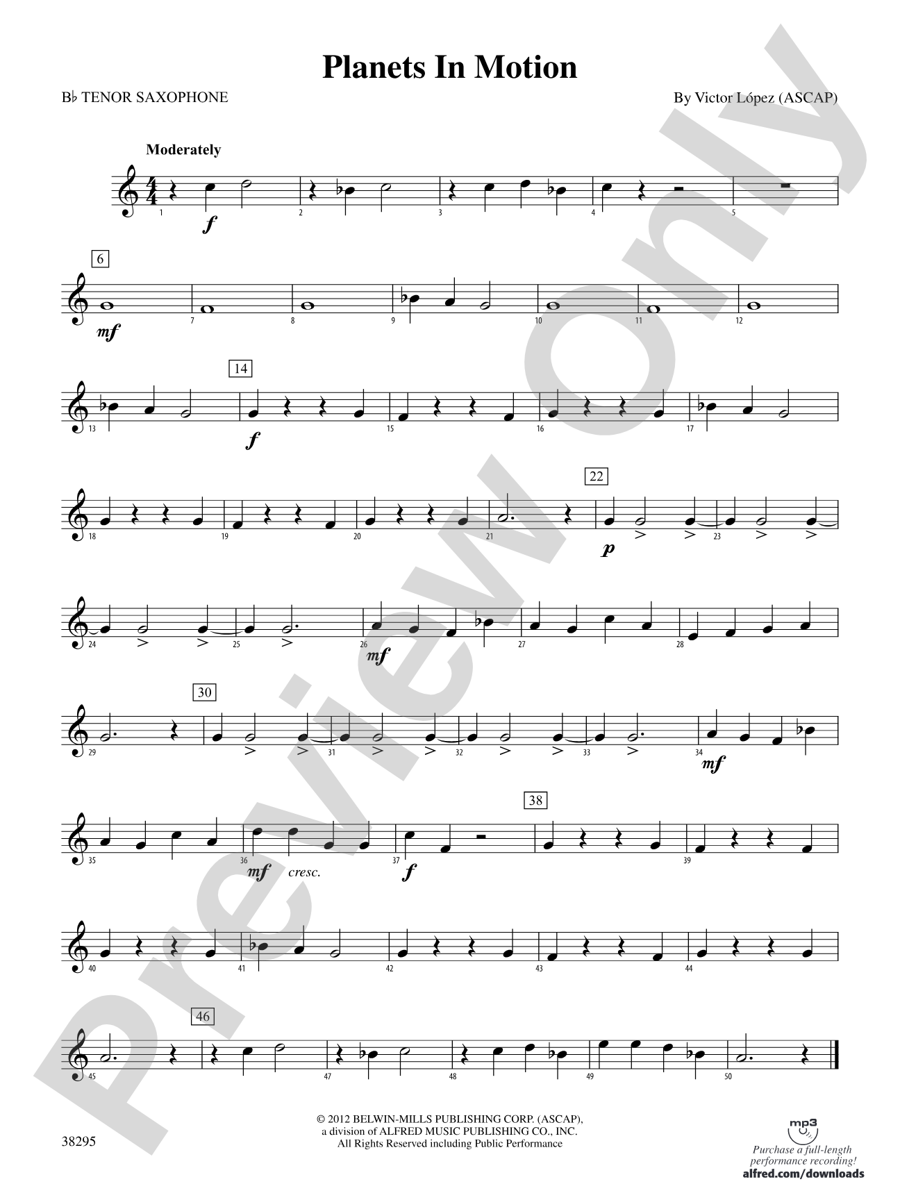 Planets in Motion: B-flat Tenor Saxophone