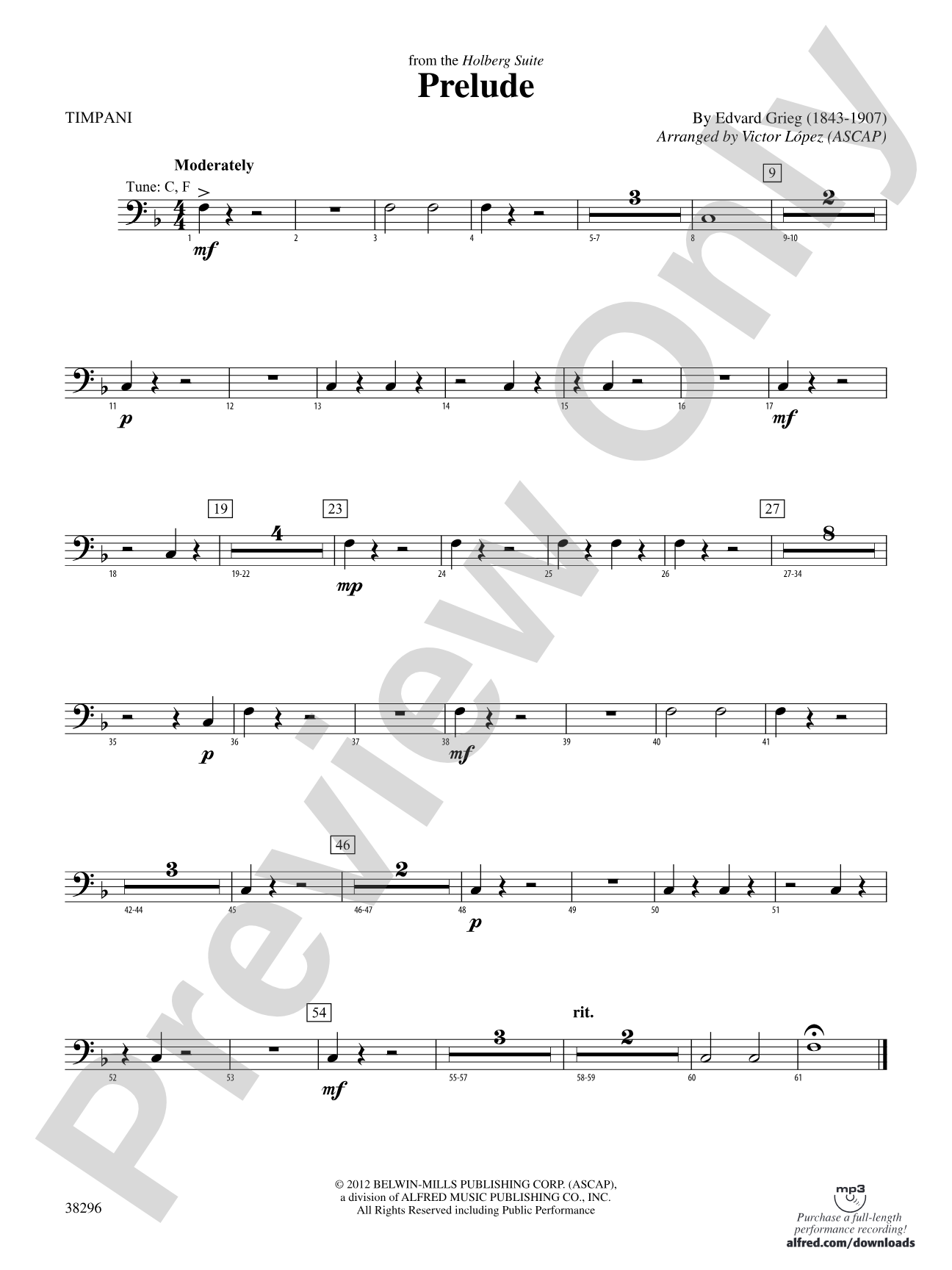 Prelude (from the Holberg Suite): Timpani