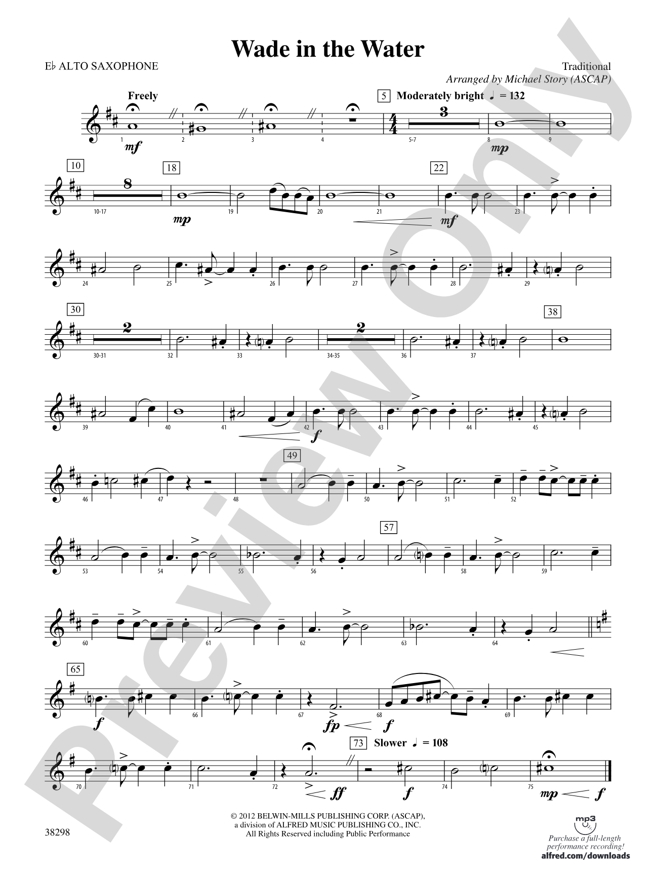 Wade in the Water: E-flat Alto Saxophone