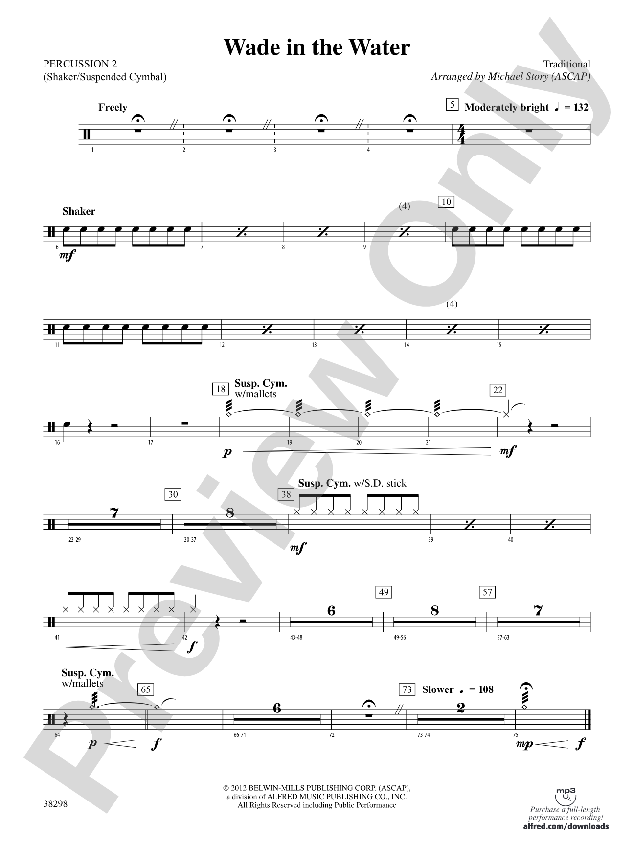 Wade in the Water: 2nd Percussion