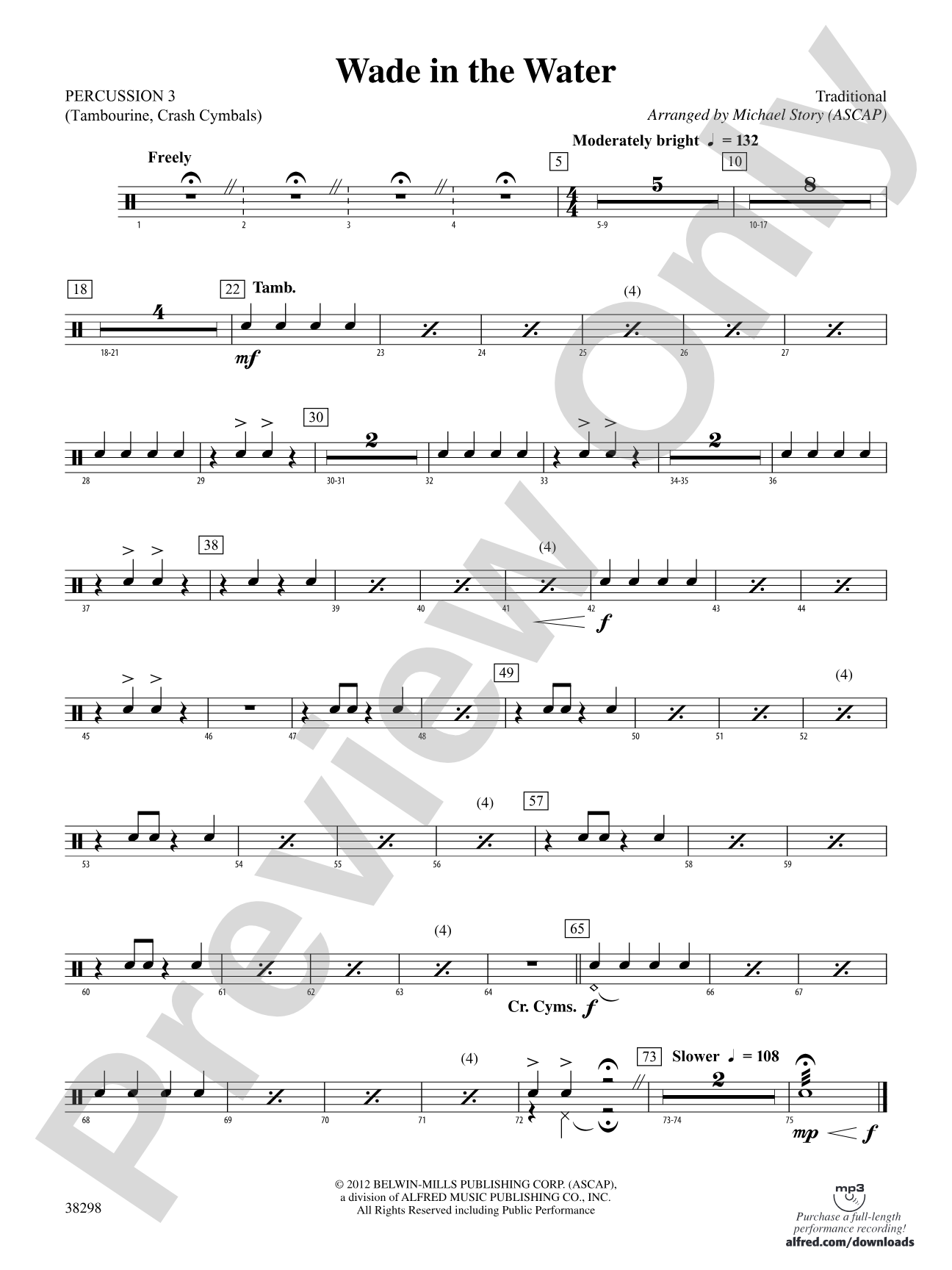 Wade in the Water: 3rd Percussion
