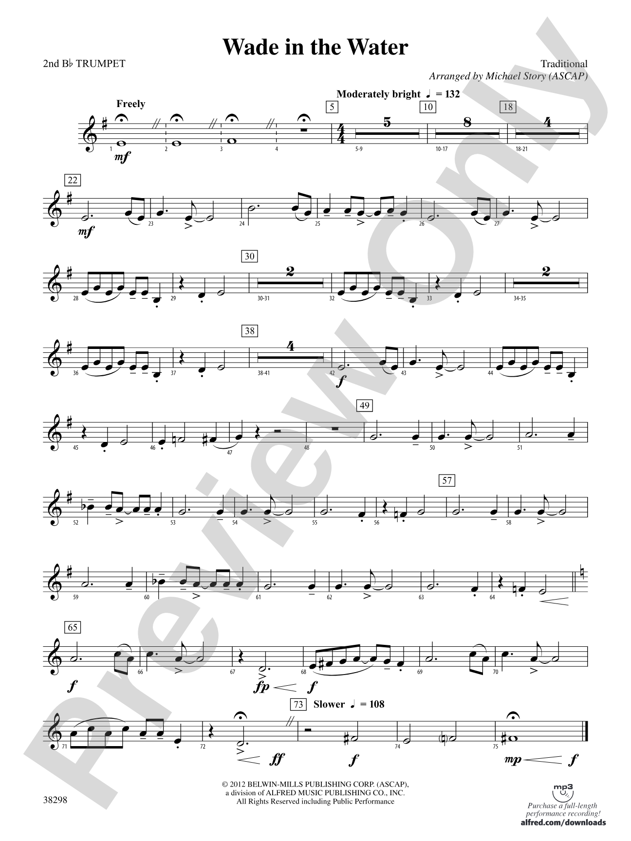 Wade in the Water: 2nd B-flat Trumpet