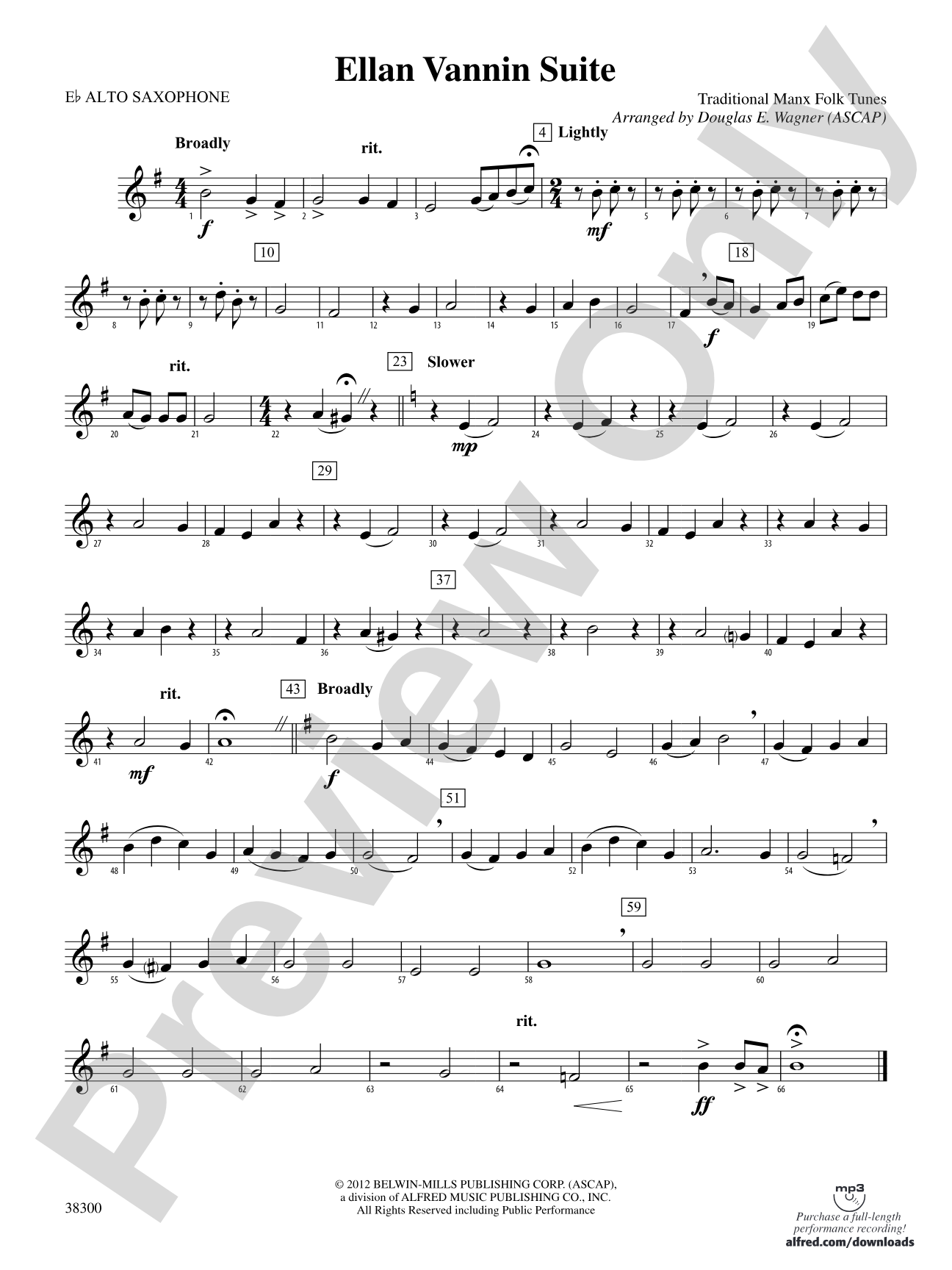 Ellan Vannin Suite: E-flat Alto Saxophone