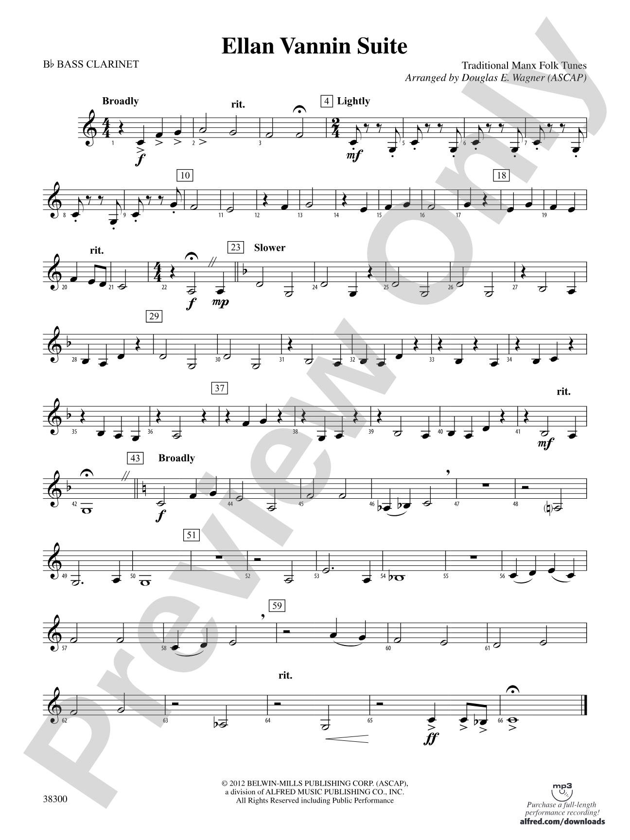 Ellan Vannin Suite: B-flat Bass Clarinet