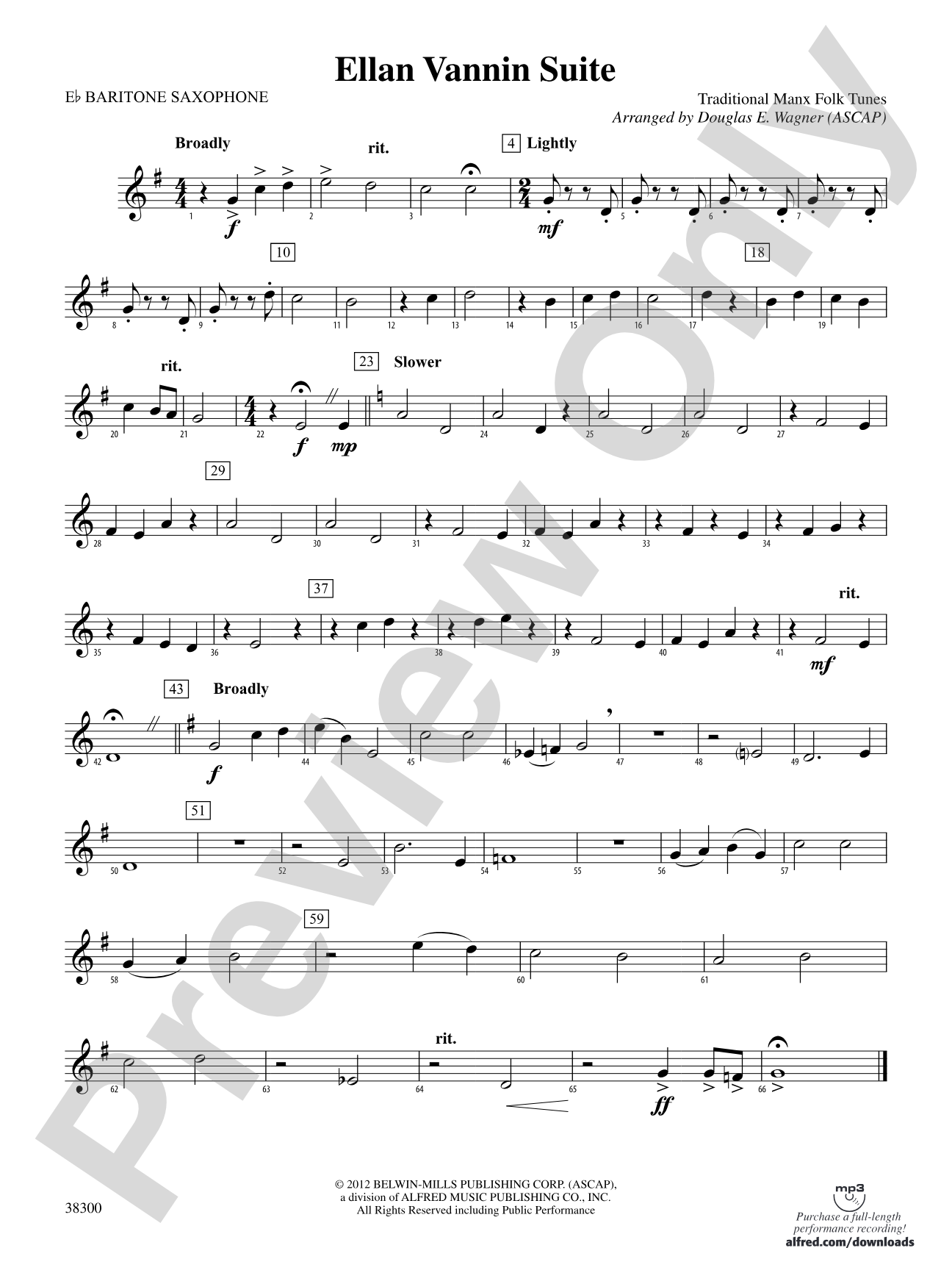 Ellan Vannin Suite: E-flat Baritone Saxophone