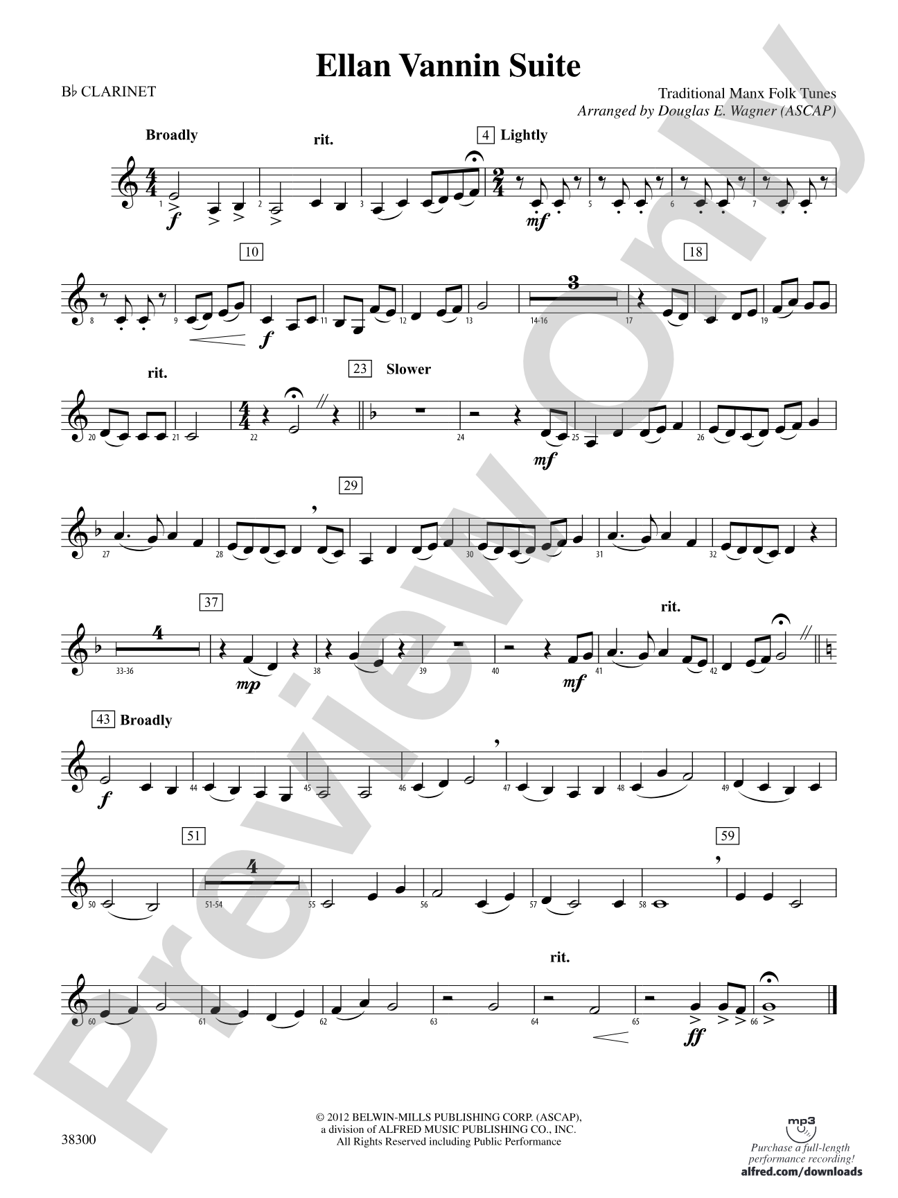 Ellan Vannin Suite: 1st B-flat Clarinet