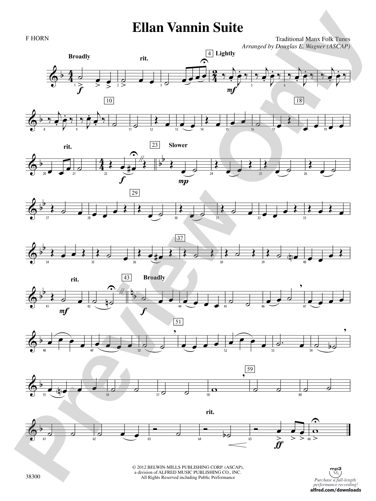 Ellan Vannin Suite: 1st F Horn