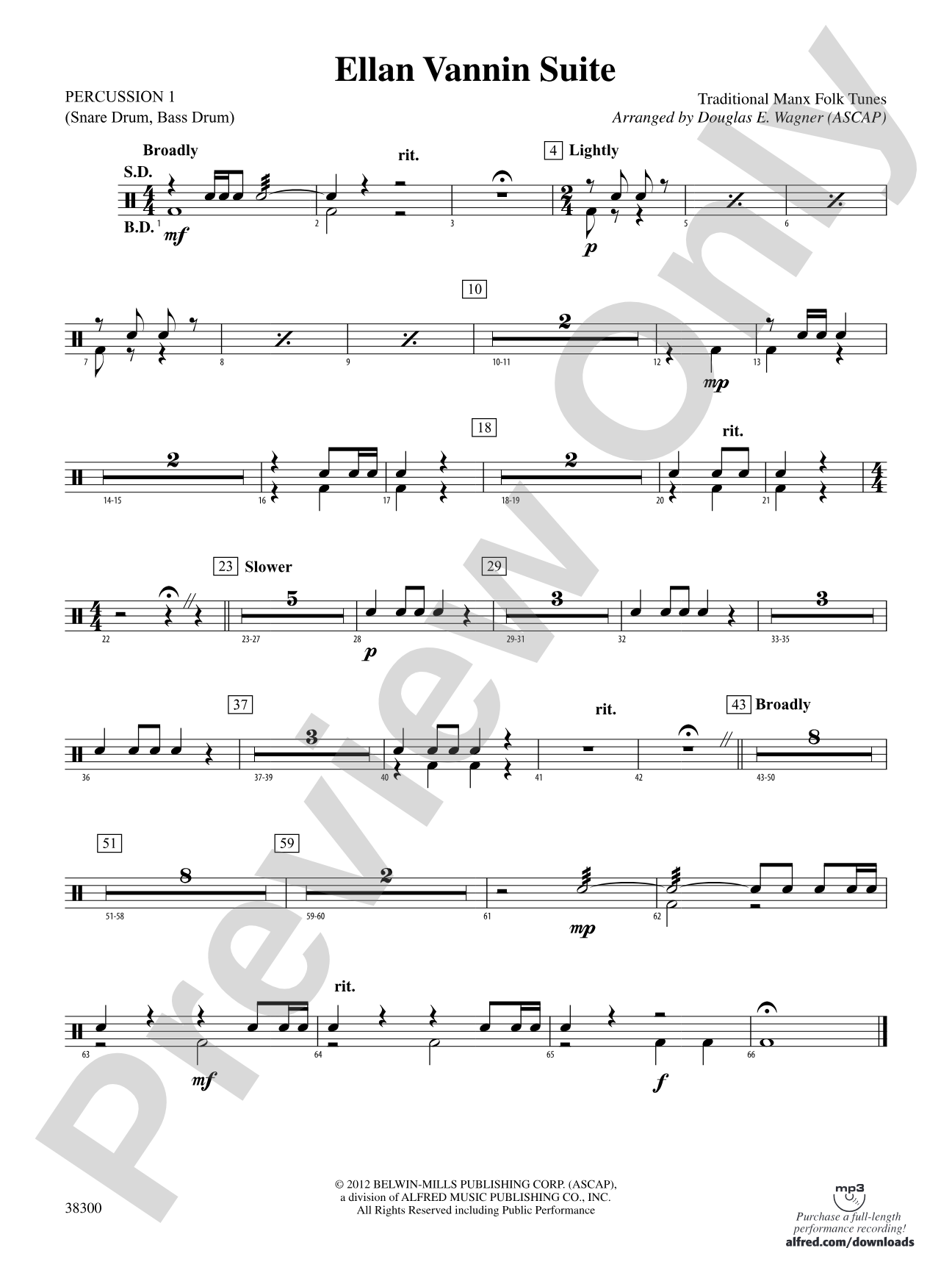Ellan Vannin Suite: 1st Percussion