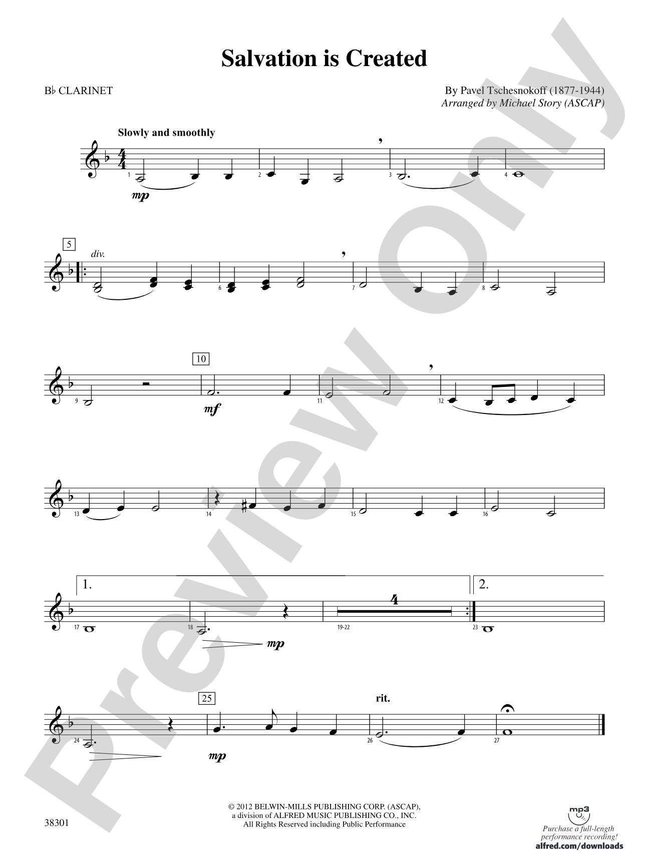 Salvation Is Created: 1st B-flat Clarinet