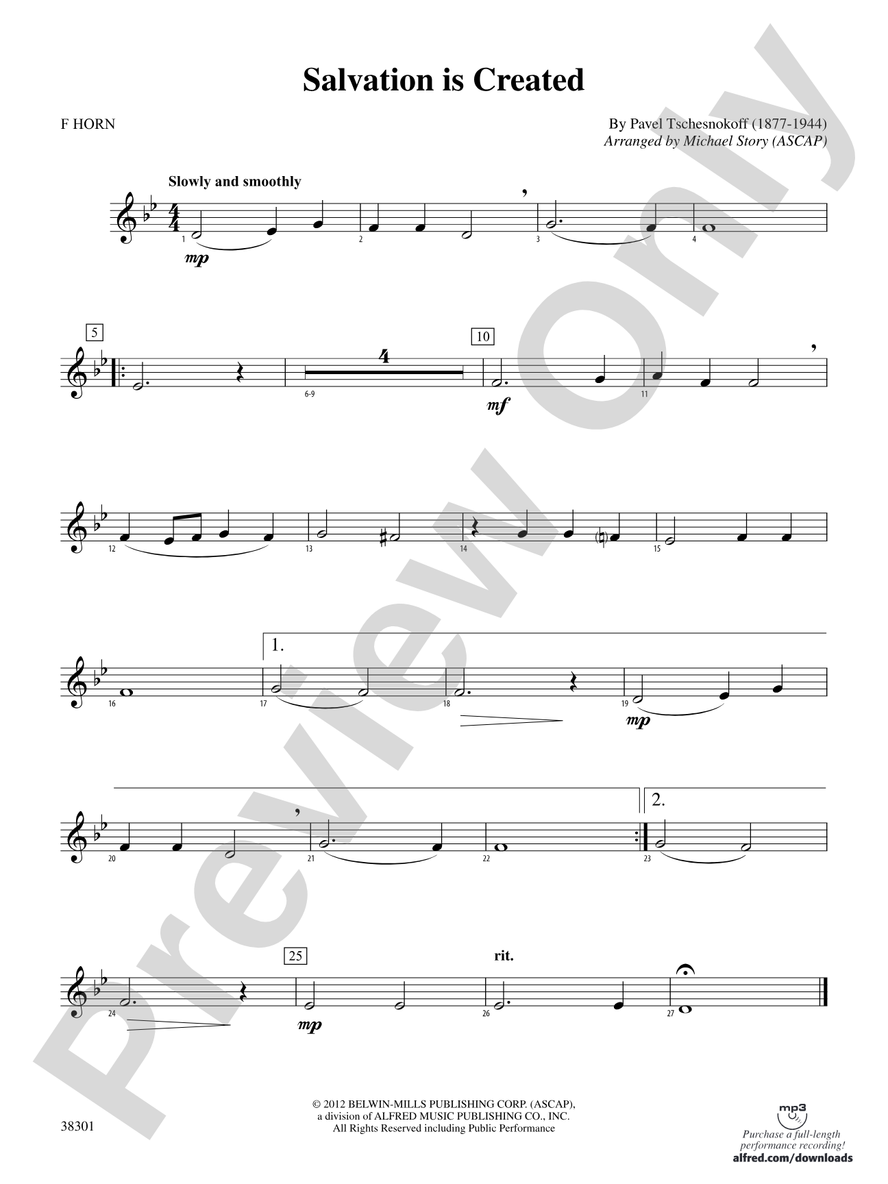 Salvation Is Created: 1st F Horn