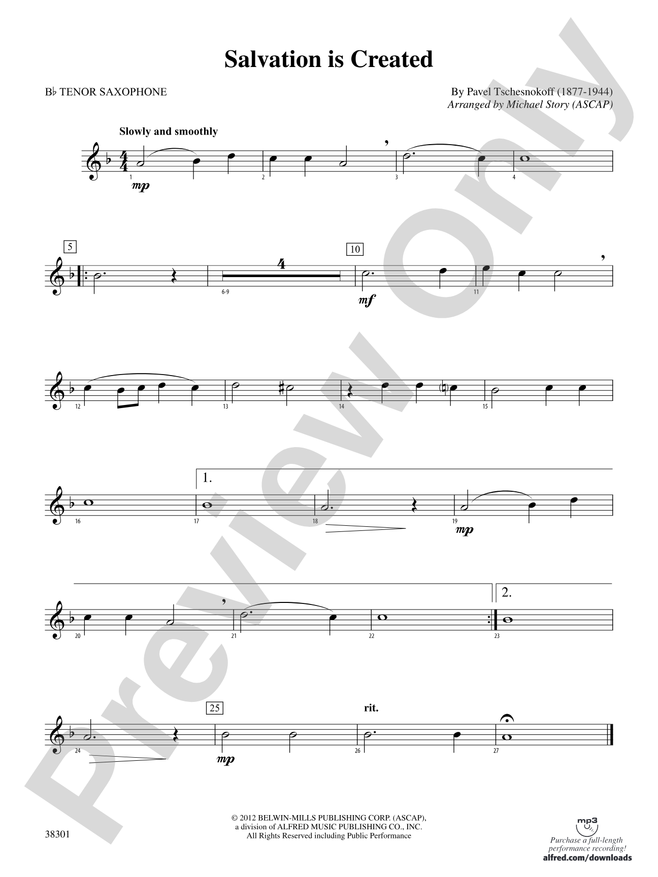 Salvation Is Created: B-flat Tenor Saxophone