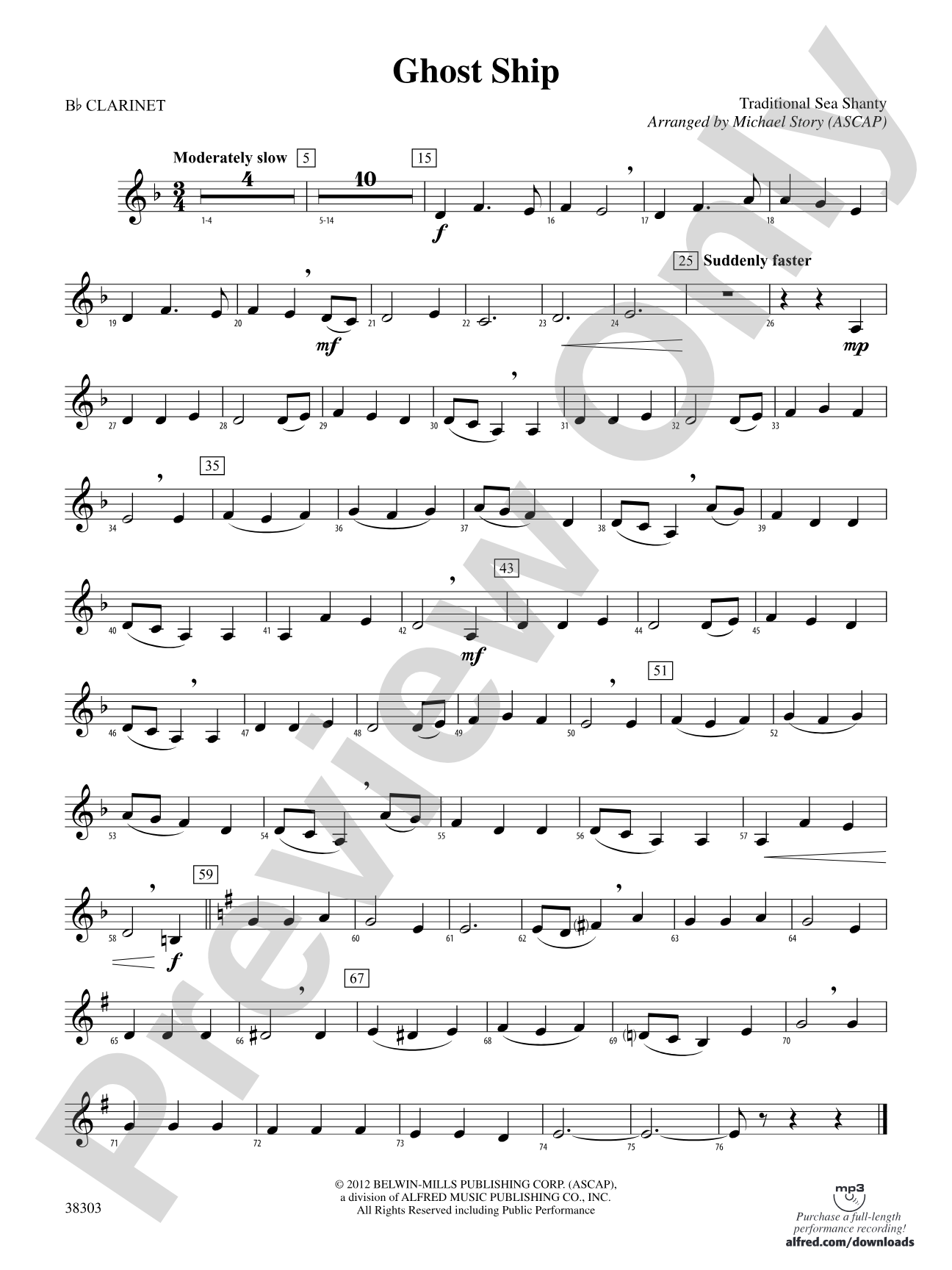 Ghost Ship: 1st B-flat Clarinet