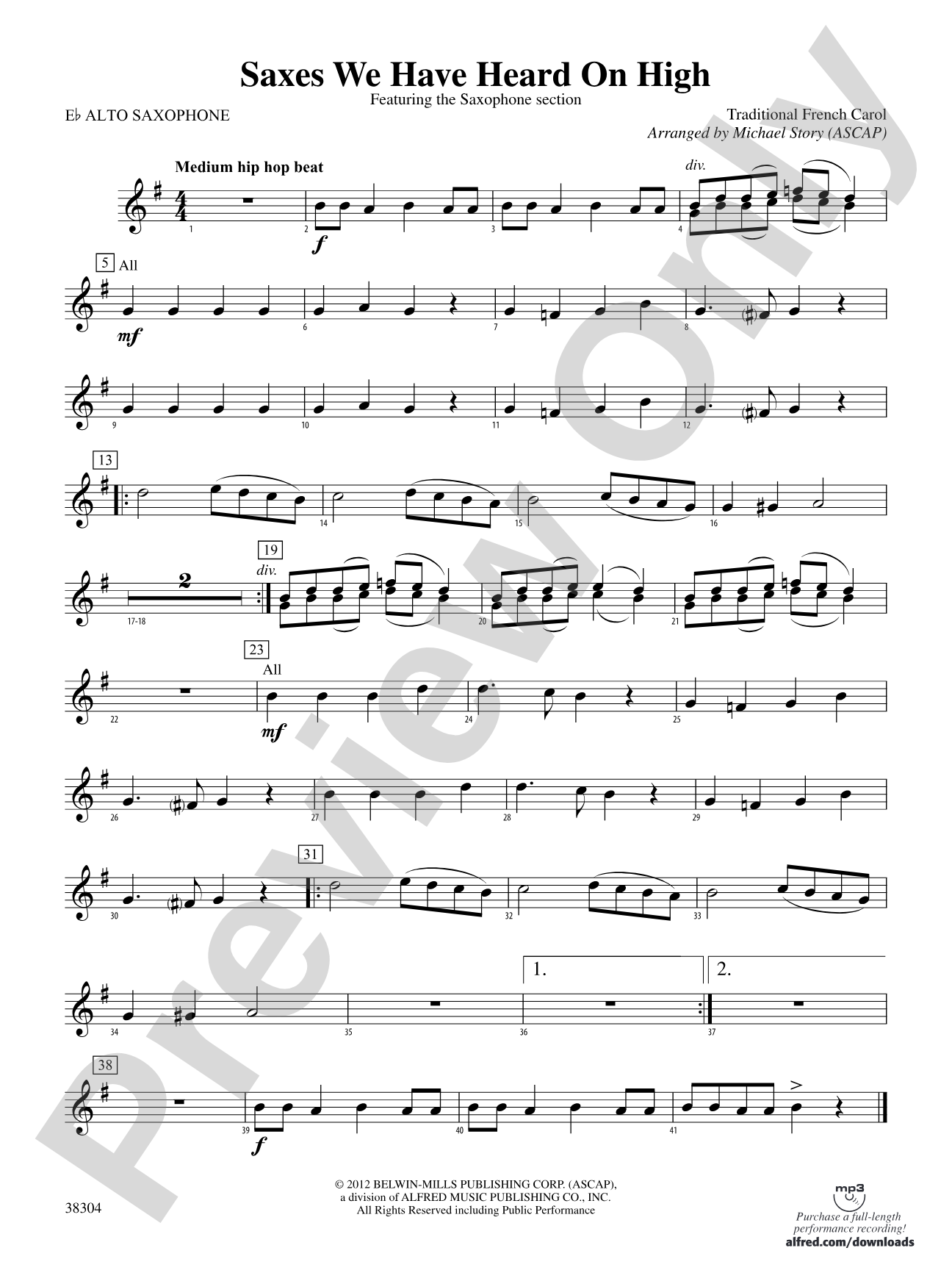 Saxes We Have Heard on High: E-flat Alto Saxophone