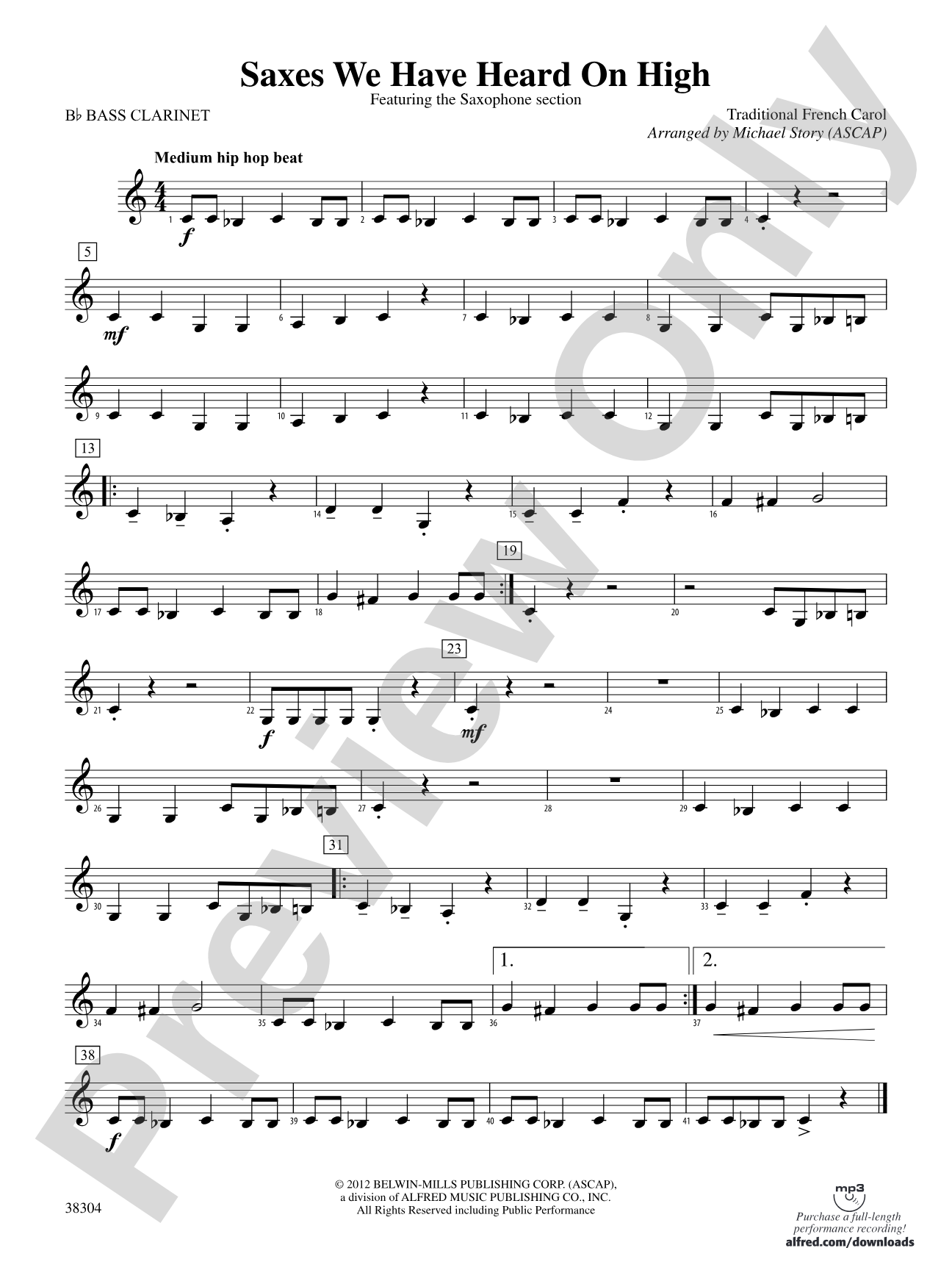 Saxes We Have Heard on High: B-flat Bass Clarinet