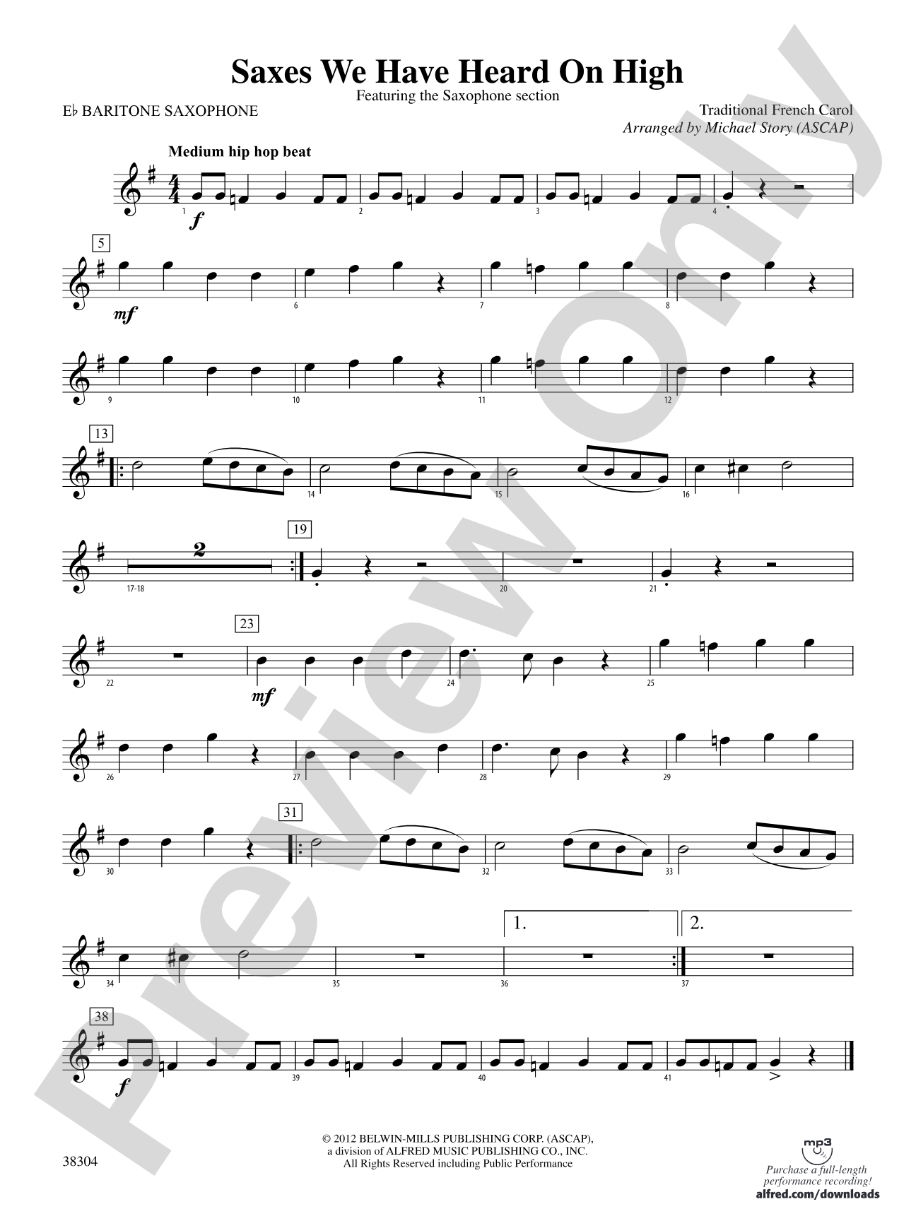 Saxes We Have Heard on High: E-flat Baritone Saxophone