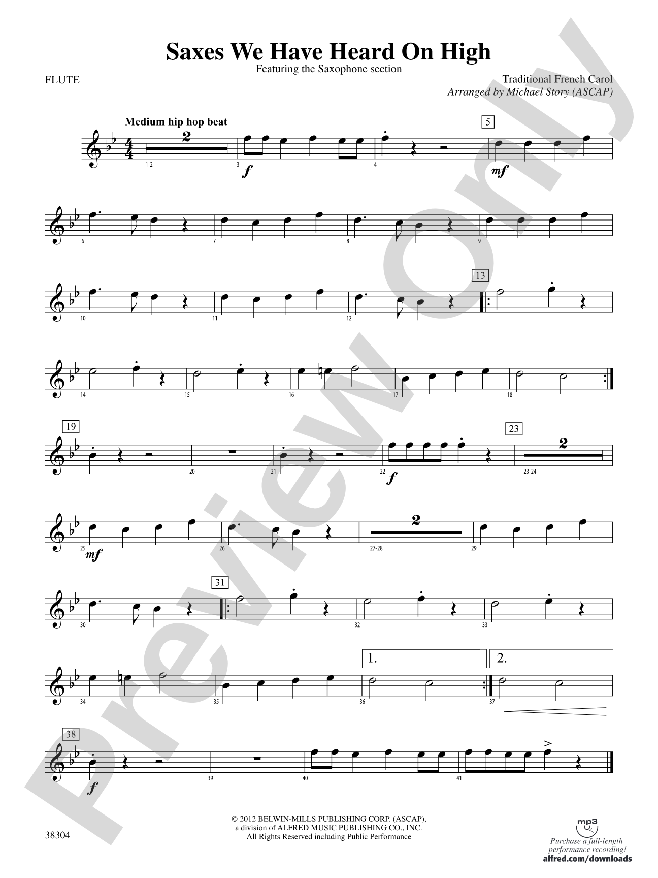 Saxes We Have Heard on High: Flute