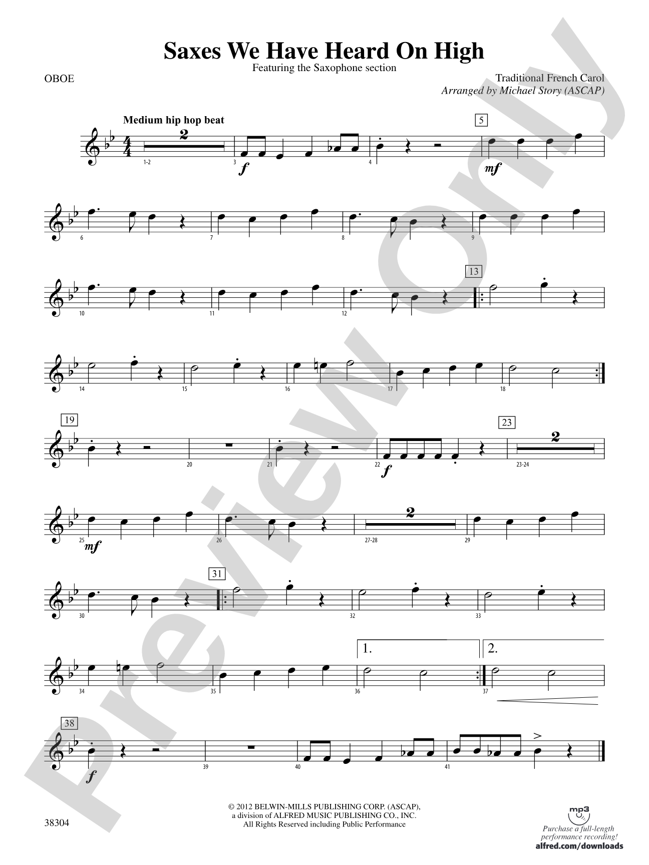 Saxes We Have Heard on High: Oboe