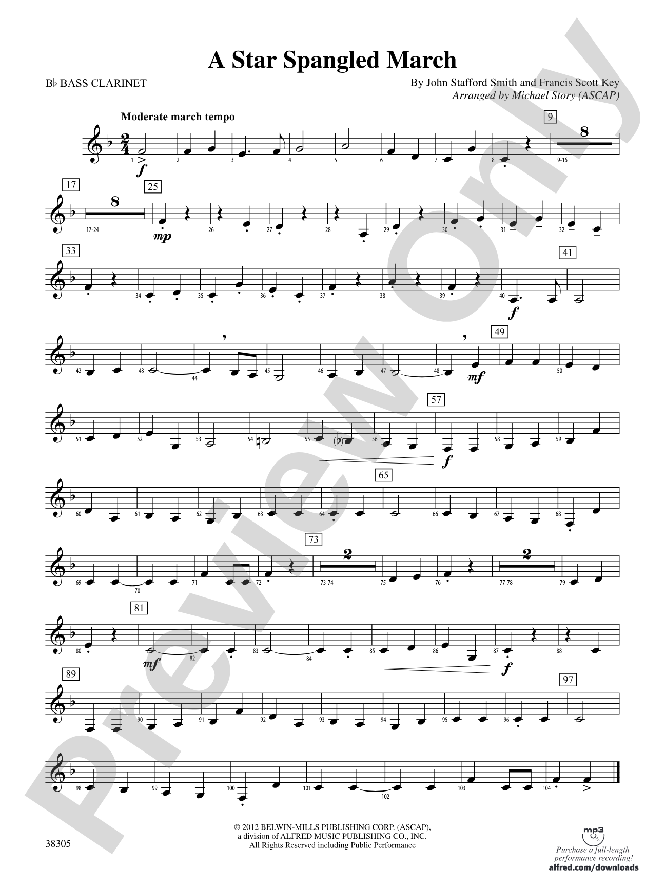 A Star Spangled March: B-flat Bass Clarinet
