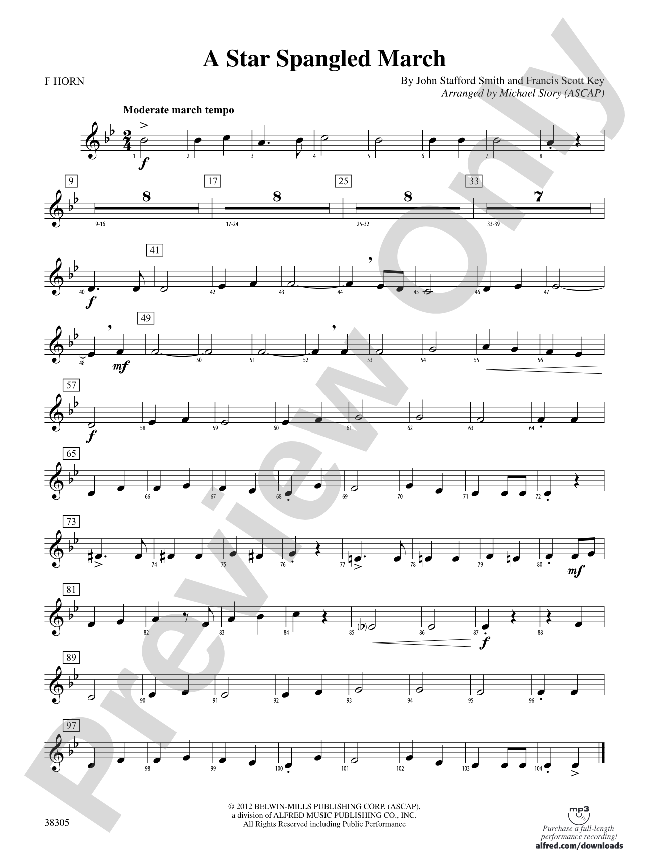 A Star Spangled March: 1st F Horn
