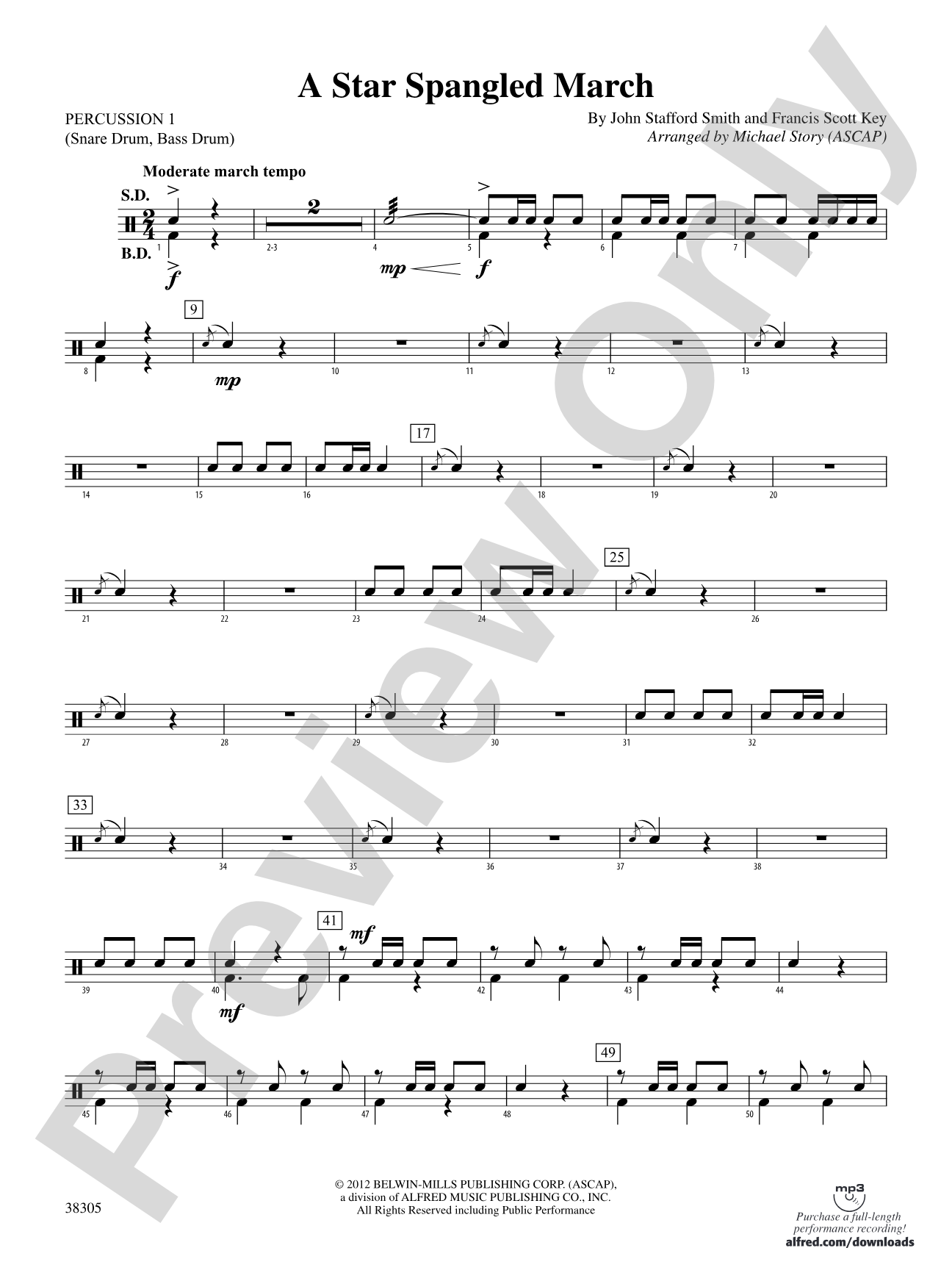 A Star Spangled March: 1st Percussion