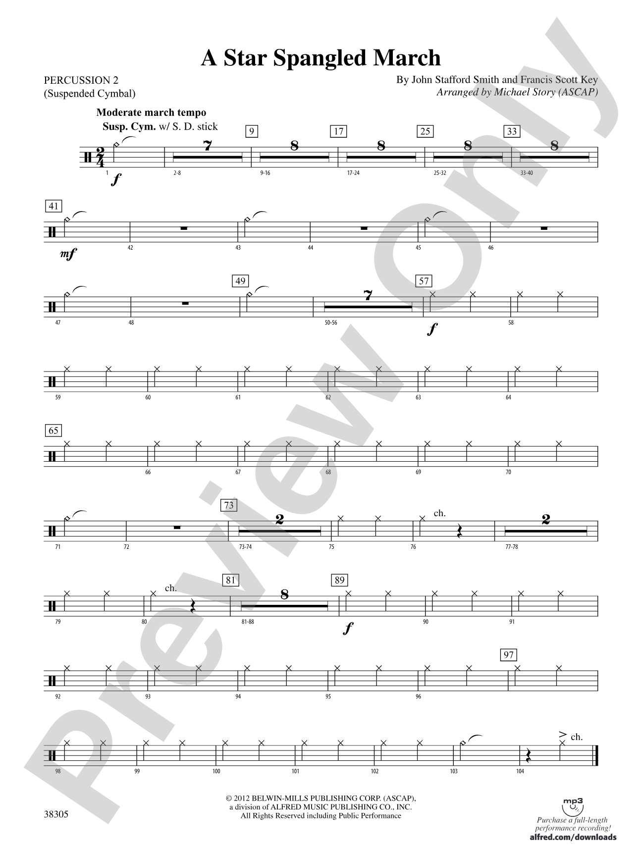 A Star Spangled March: 2nd Percussion