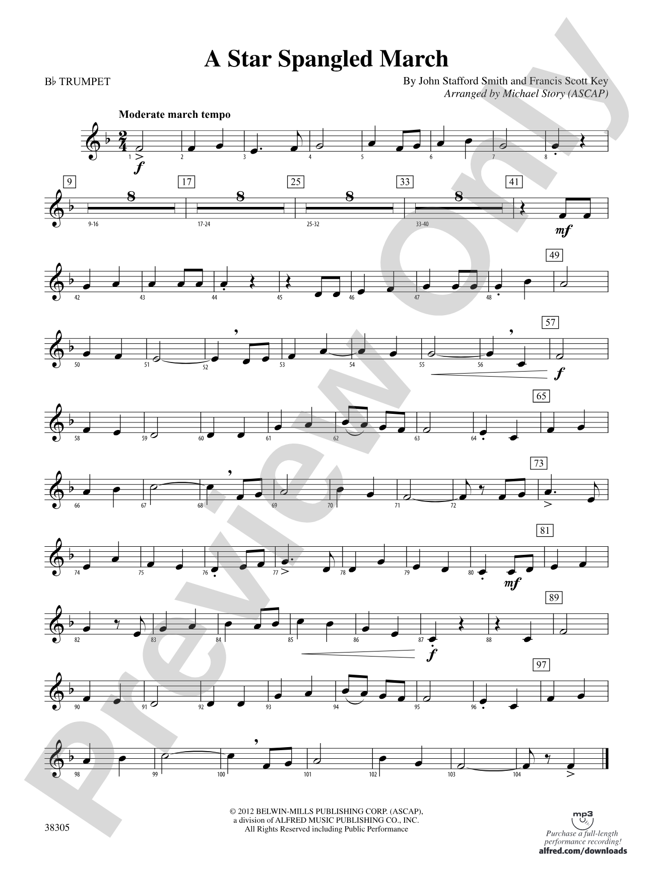 A Star Spangled March: 1st B-flat Trumpet