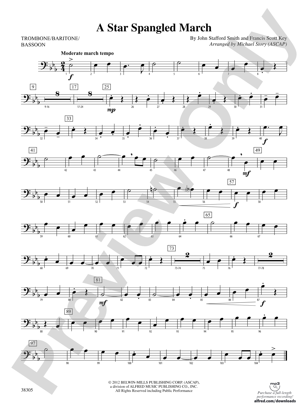 A Star Spangled March: 1st Trombone