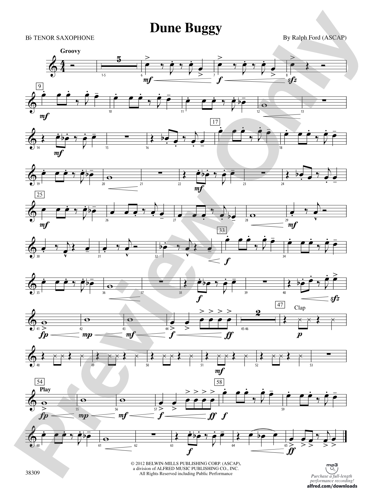 Dune Buggy: B-flat Tenor Saxophone