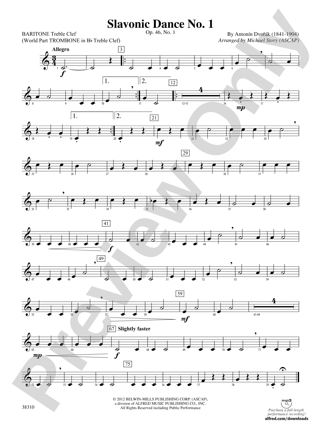 Slavonic Dance No. 1: Baritone T.C.