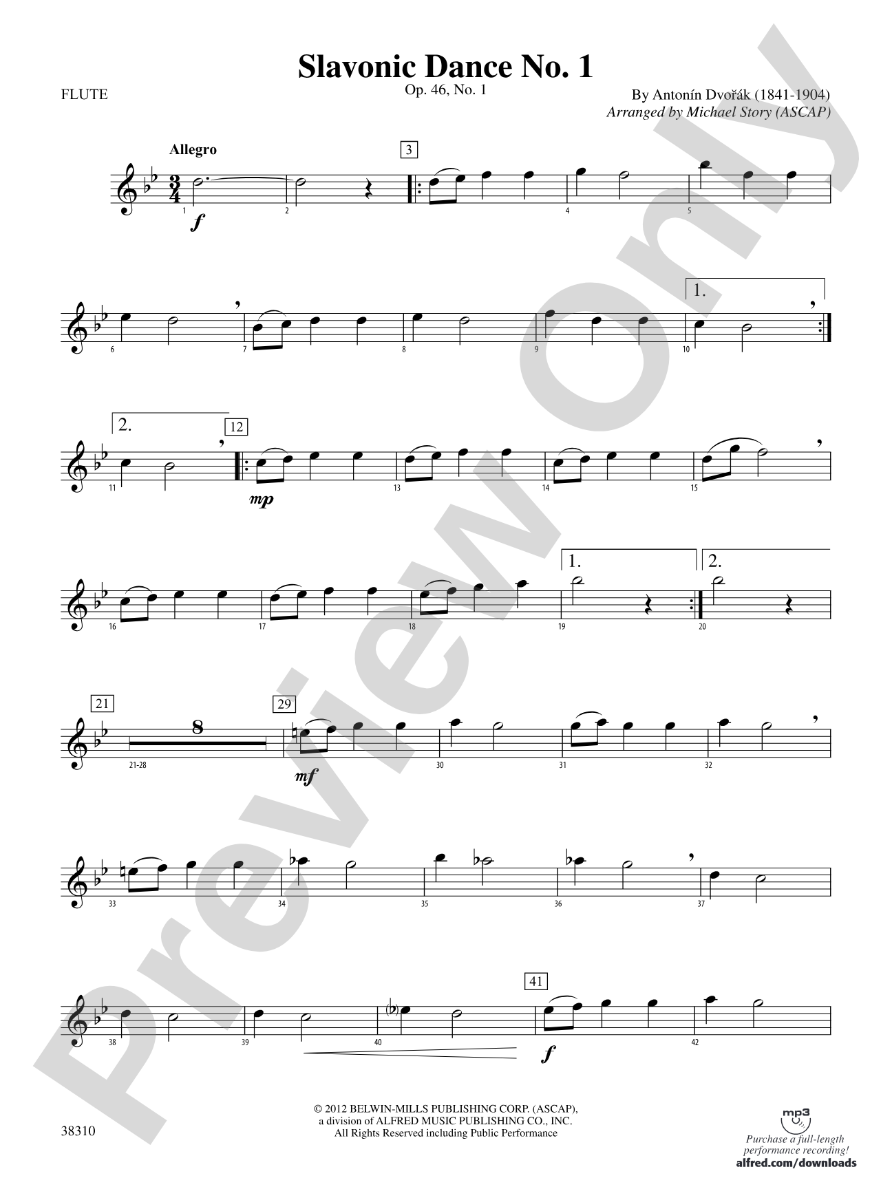 Slavonic Dance No. 1: Flute