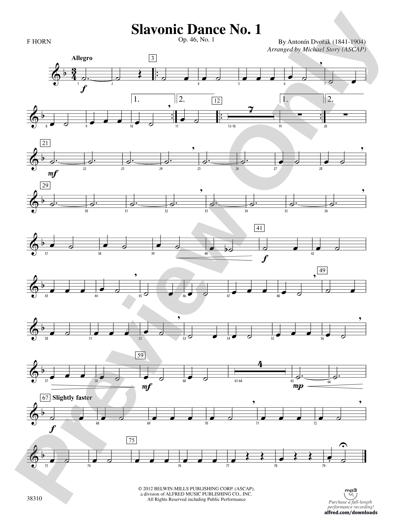 Slavonic Dance No. 1: 1st F Horn