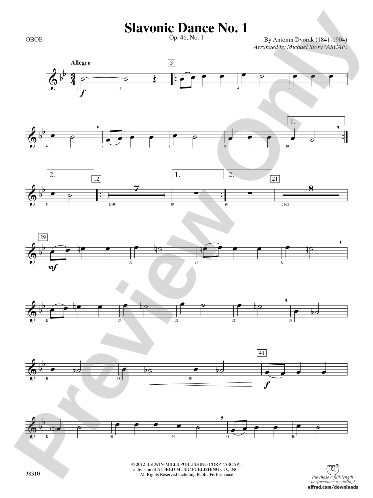 Slavonic Dance No. 1: Oboe