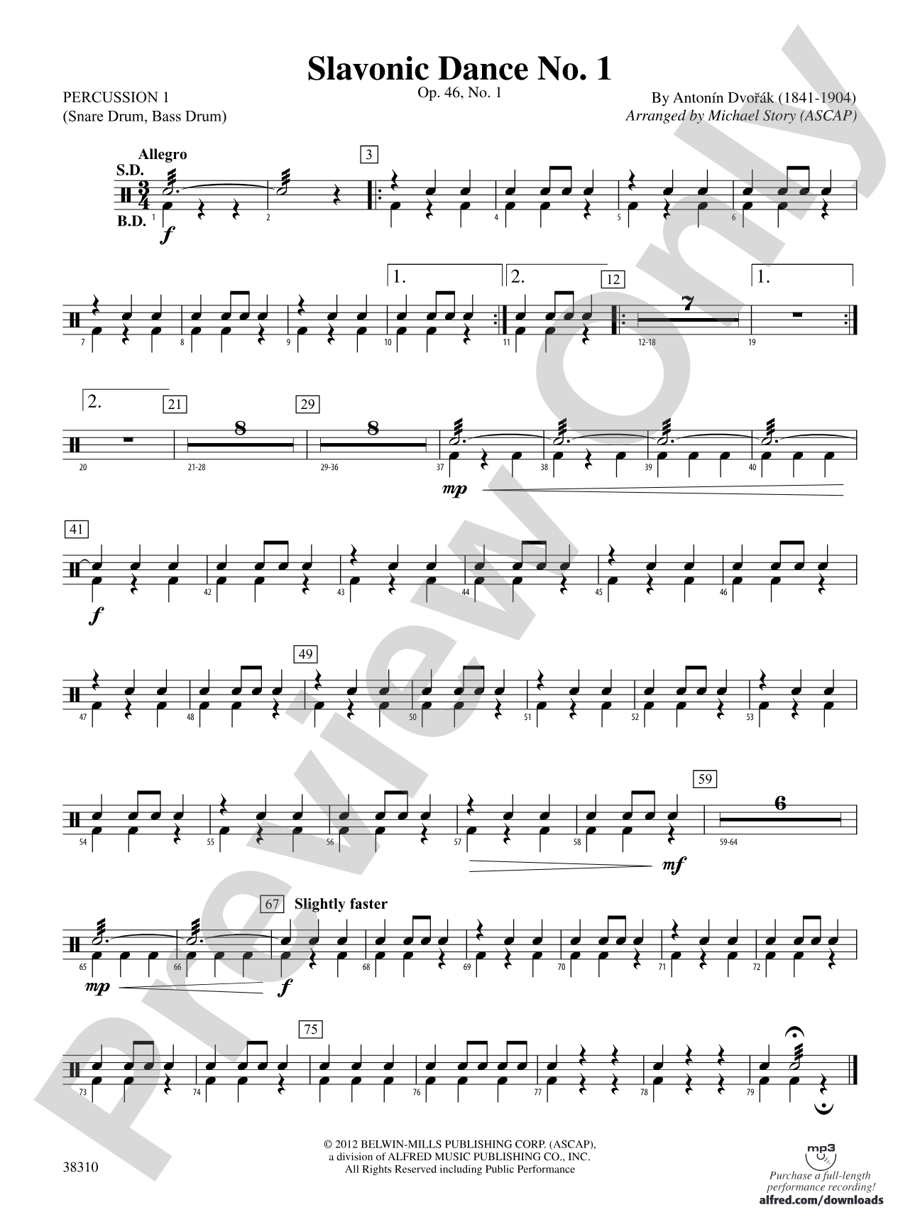 Slavonic Dance No. 1: 1st Percussion