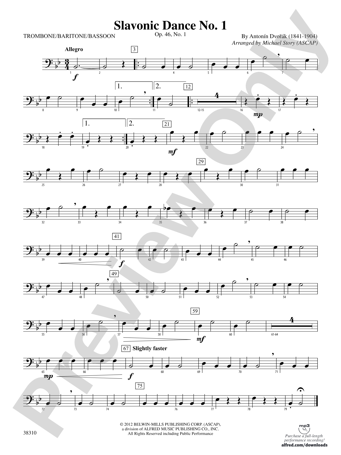 Slavonic Dance No. 1: 1st Trombone
